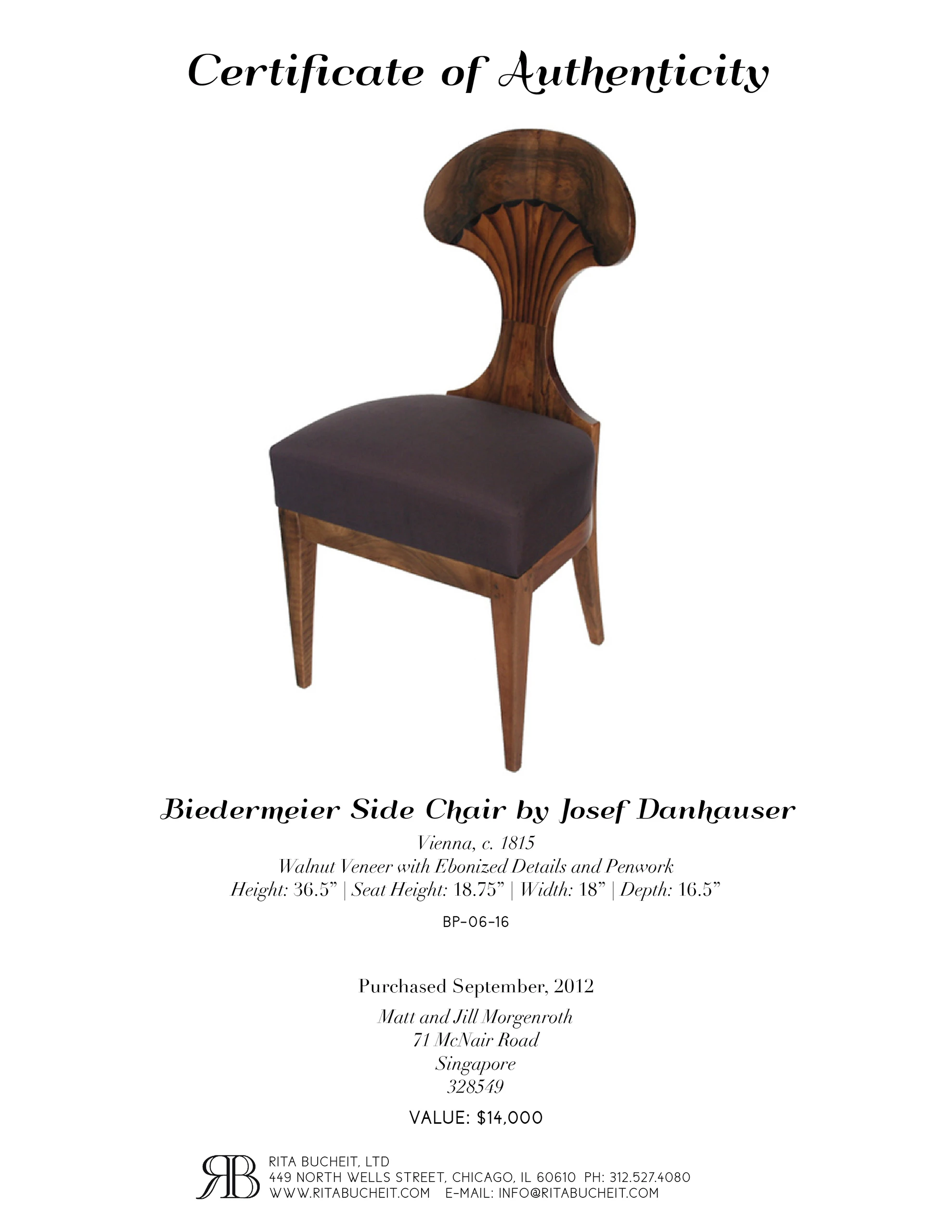 Josef Danhauser Side Chair