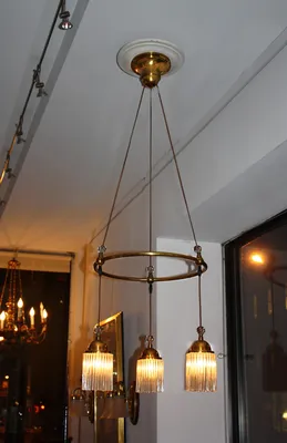 Three Light Vienna Secession Chandelier
