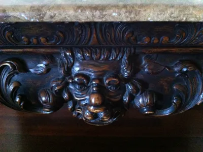 Italian Baroque Carved Desk with Marble Top — image 18