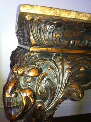 Italian Baroque Carved Desk with Marble Top — image 25