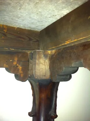 Italian Baroque Carved Desk with Marble Top — image 13