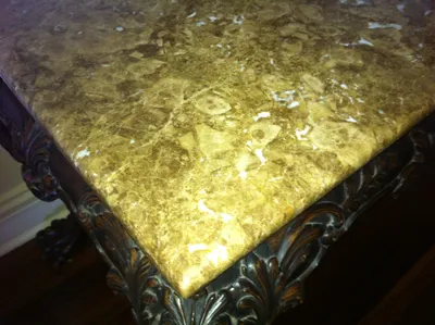 Italian Baroque Carved Desk with Marble Top — image 10