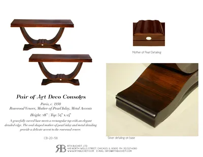 Pair of Art Deco Consoles — image 4