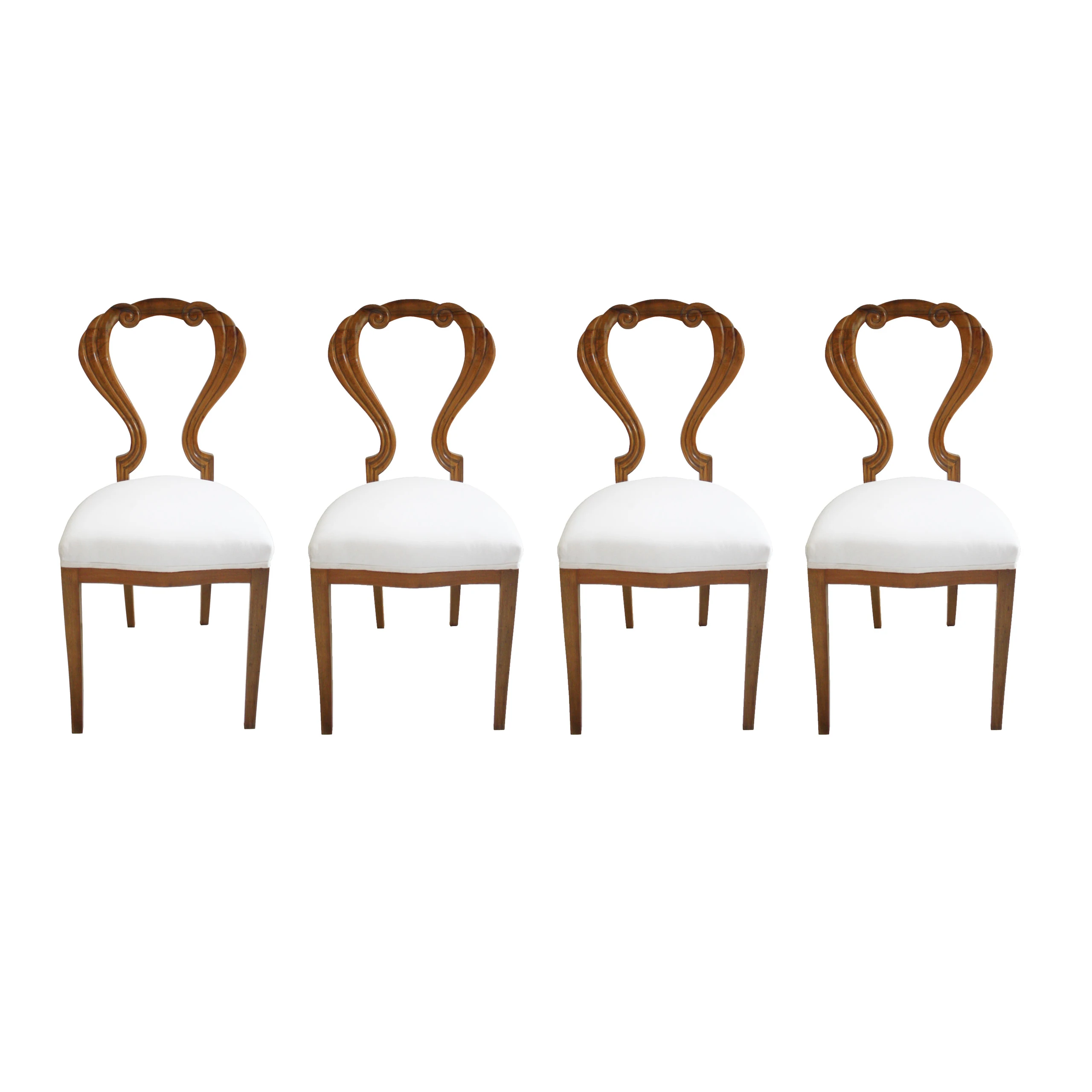 Set of Four Lyrical Biedermeier Chairs