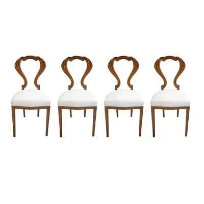 Set of Four Lyrical Biedermeier Chairs