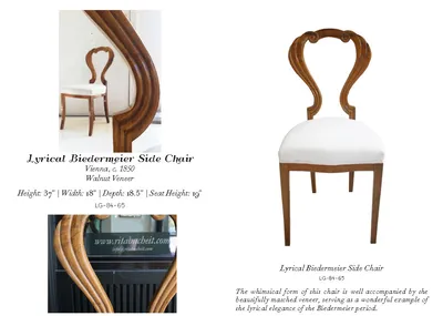 Set of Four Lyrical Biedermeier Chairs — image 2