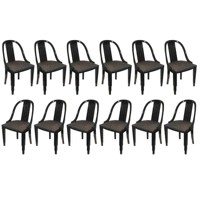 Set of 12 Art Deco Dining Chairs