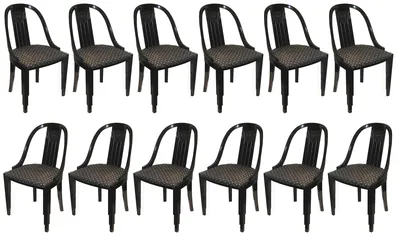 Set of 12 Art Deco Dining Chairs — image 18