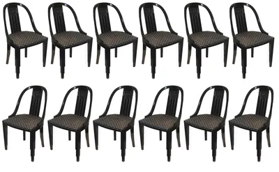 Set of 12 Art Deco Dining Chairs — image 15