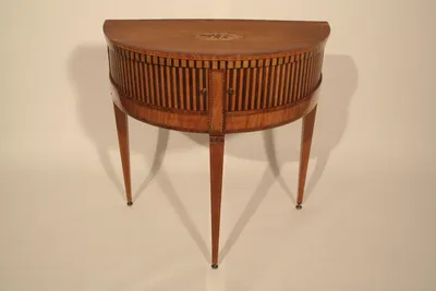 Neoclassical Demilune Cabinet/Console Table — image 29