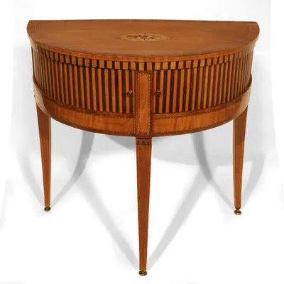 Neoclassical Demilune Cabinet/Console Table