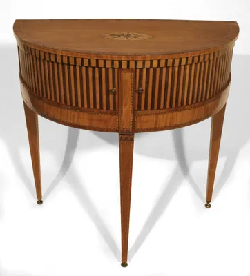 Neoclassical Demilune Cabinet/Console Table — image 35