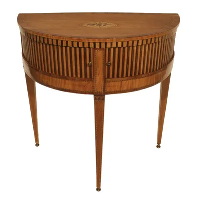 Neoclassical Demilune Cabinet/Console Table — image 12