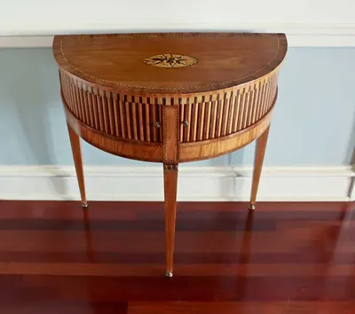 Neoclassical Demilune Cabinet/Console Table — image 6
