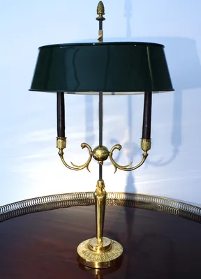 An ormolu bouillotte lamp