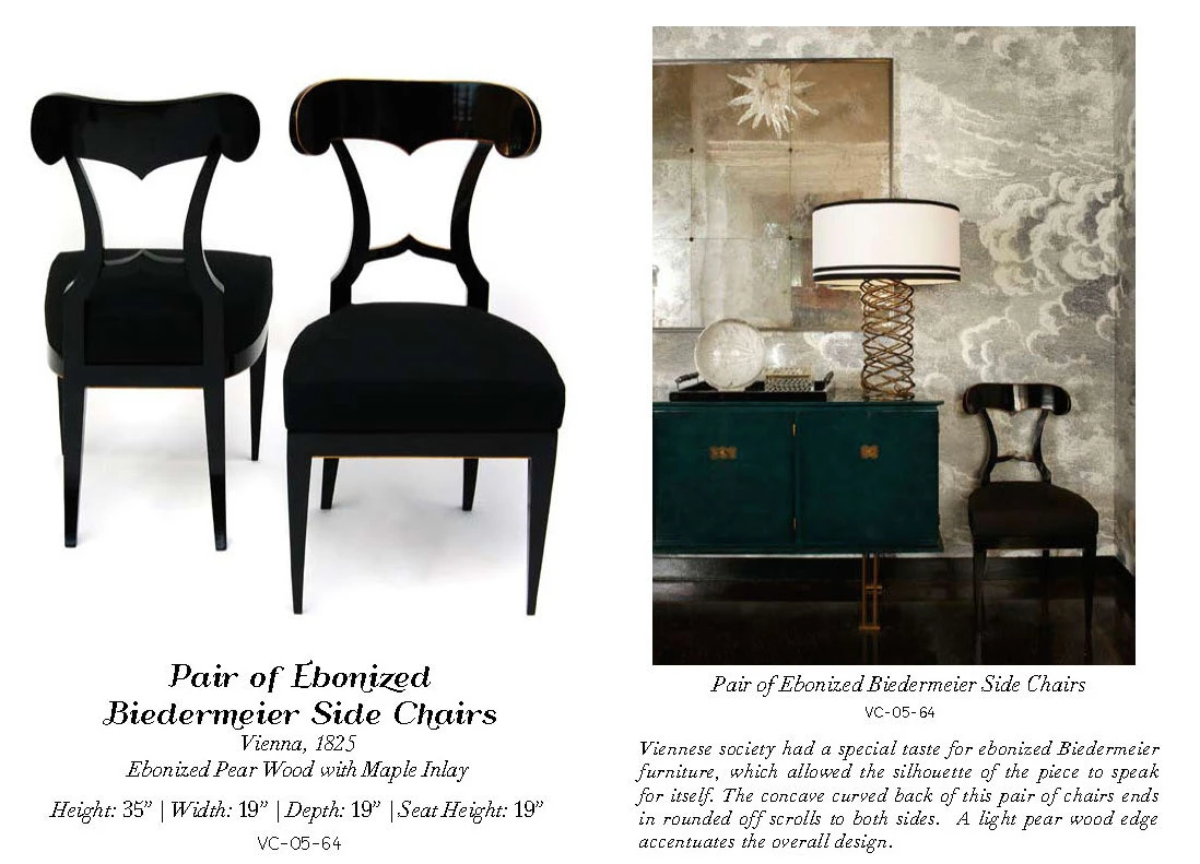 Pair of Biedermeier Side Chairs