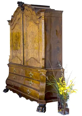 Dutch Burled Walnut Armoire