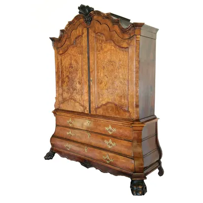 Dutch Burled Walnut Armoire — image 10