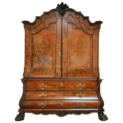 Dutch Burled Walnut Armoire — image 5