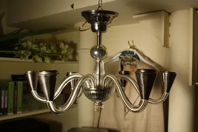 Six-Arm Glass Chandelier — image 27
