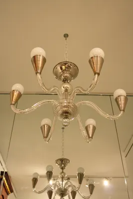 Six-Arm Glass Chandelier — image 11