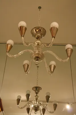 Six-Arm Glass Chandelier — image 21
