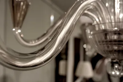 Six-Arm Glass Chandelier — image 2