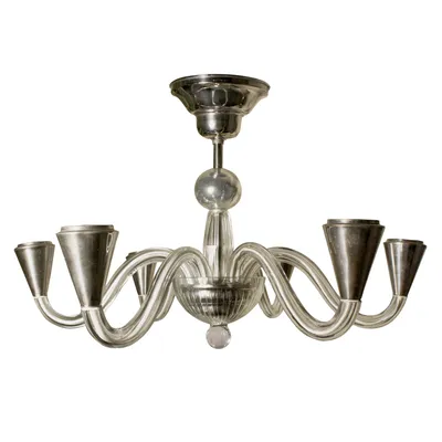 Six-Arm Glass Chandelier
