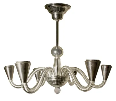 Six-Arm Glass Chandelier — image 7