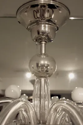 Six-Arm Glass Chandelier — image 32