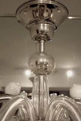 Six-Arm Glass Chandelier — image 8
