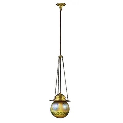 Precious Loetz Witwe Vienna Secession Hanging Lamp — image 8