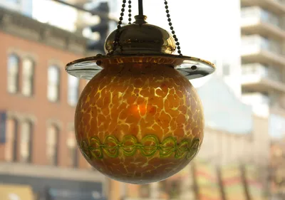Precious Loetz Witwe Vienna Secession Hanging Lamp — image 3