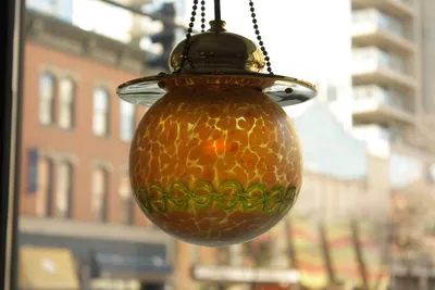 Precious Loetz Witwe Vienna Secession Hanging Lamp — image 13