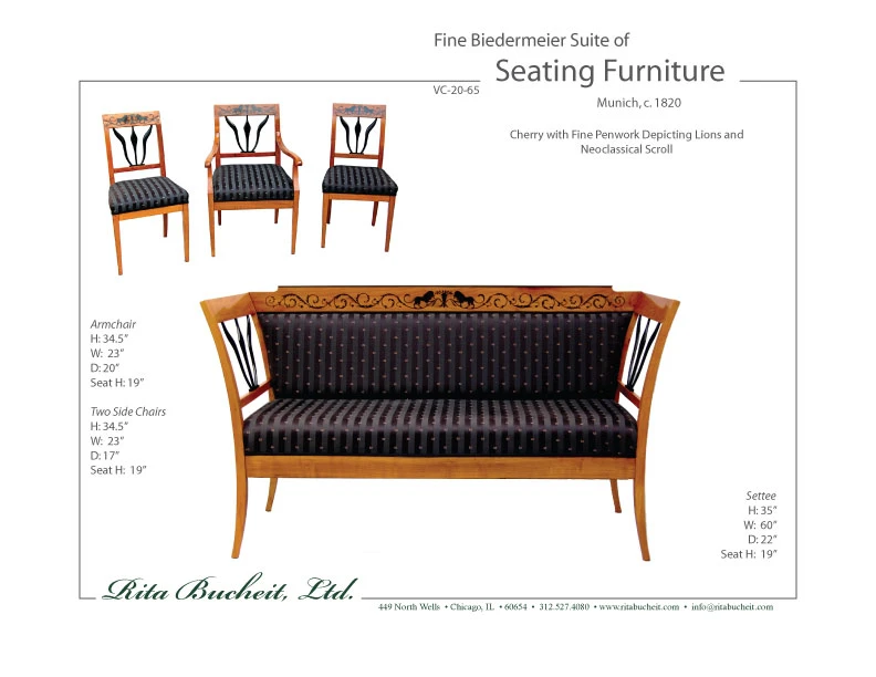 Fine Biedermeier Suite / Seating Furniture