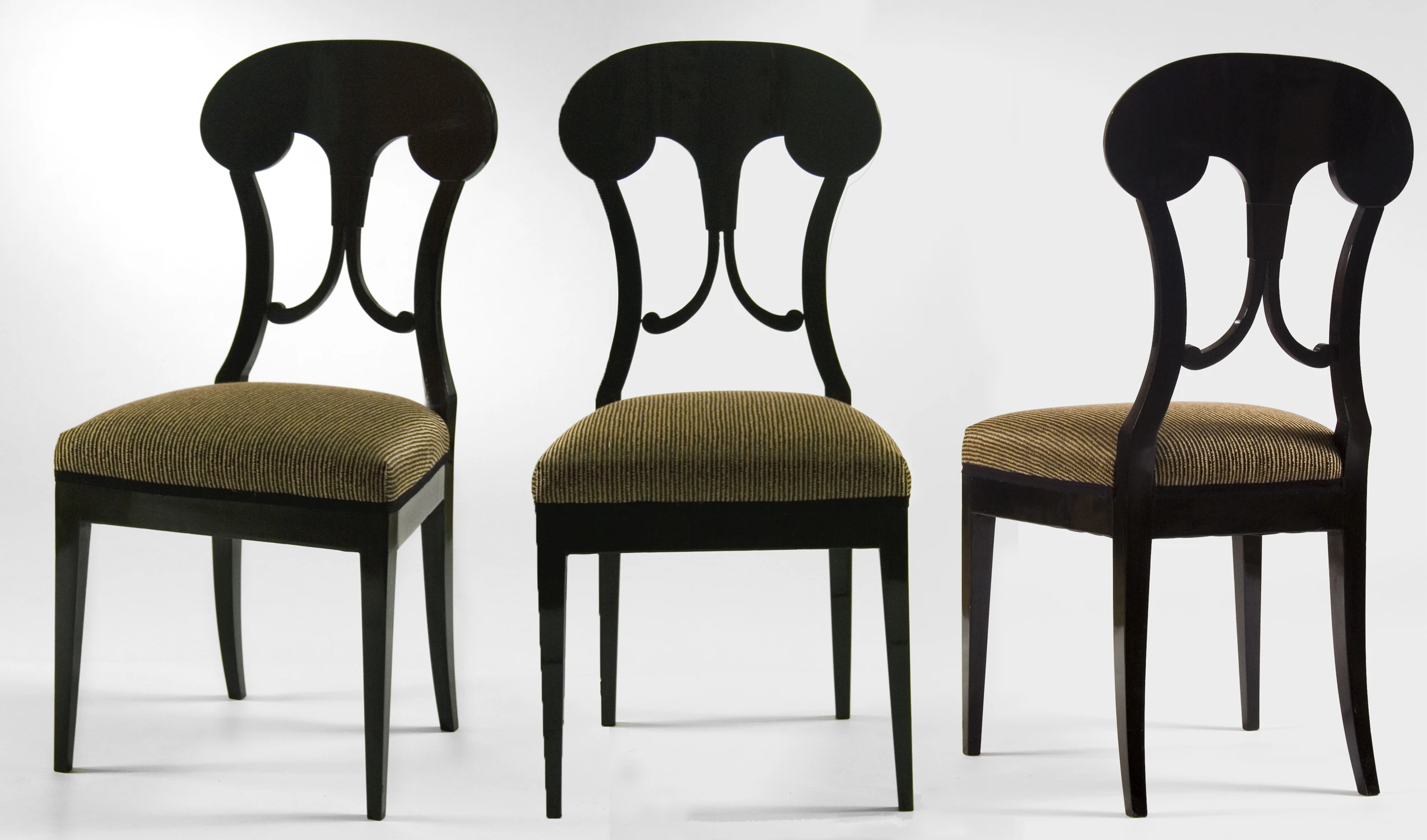 Set of Three Ebonized Chairs