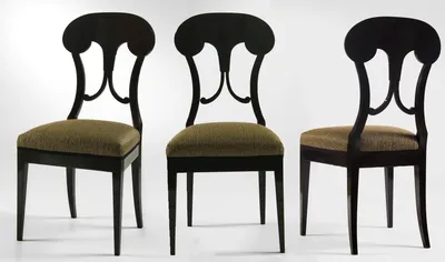 Set of Three Ebonized Chairs