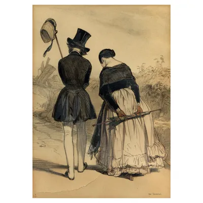 Pair of Gavarni litographs