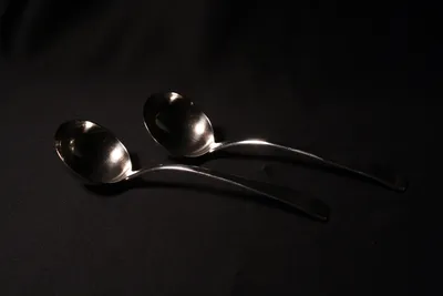 Pair English silver sauce ladles — image 21