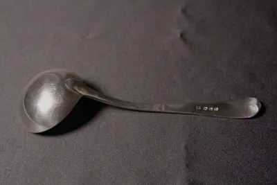 Pair English silver sauce ladles — image 38