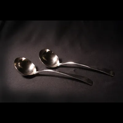 Pair English silver sauce ladles — image 41