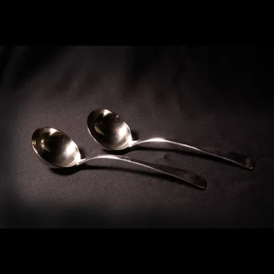 Pair English silver sauce ladles