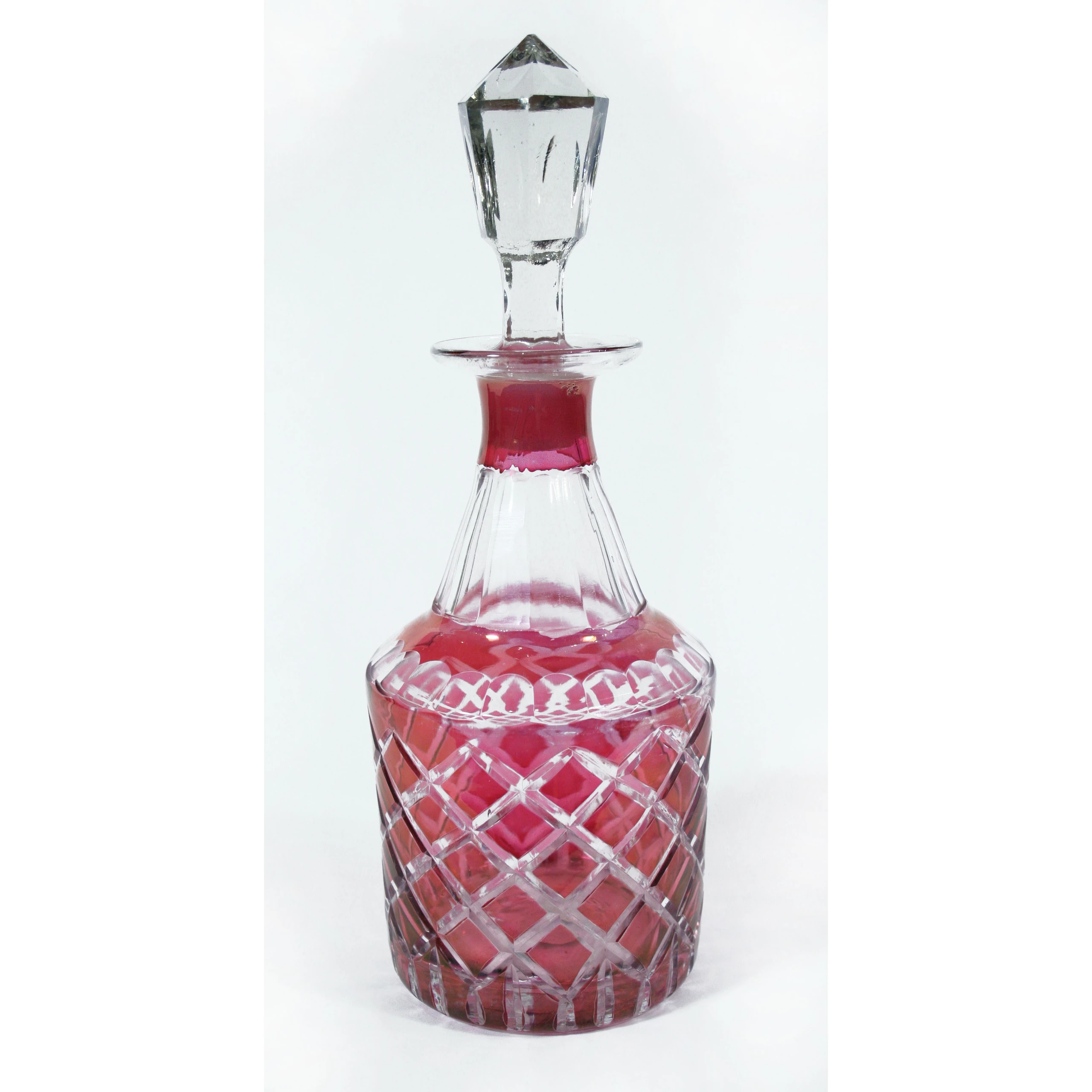 Bohemian Ruby Cut Glass Decanter