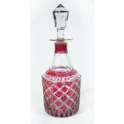 Bohemian Ruby Cut Glass Decanter — image 3