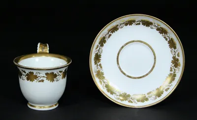 Set of 6 BM gilt cups & saucers — image 2