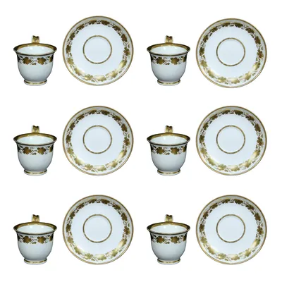 Set of 6 BM gilt cups & saucers — image 5