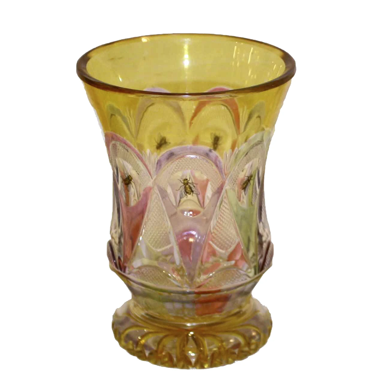 Bohemian Glass Beaker w/7 Bees