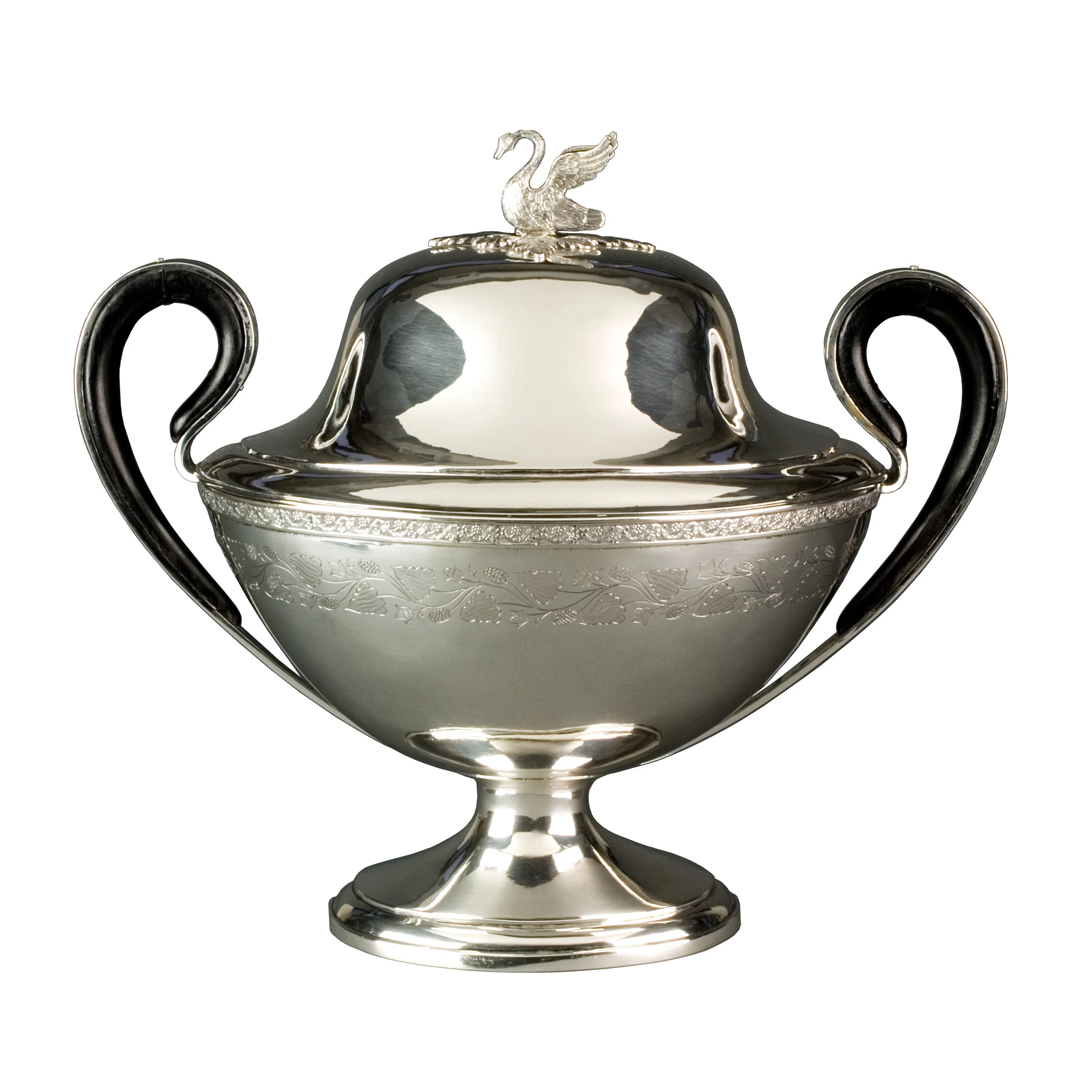 Empire silver tureen w/swan