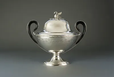 Empire silver tureen w/swan — image 39