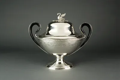 Empire silver tureen w/swan — image 15